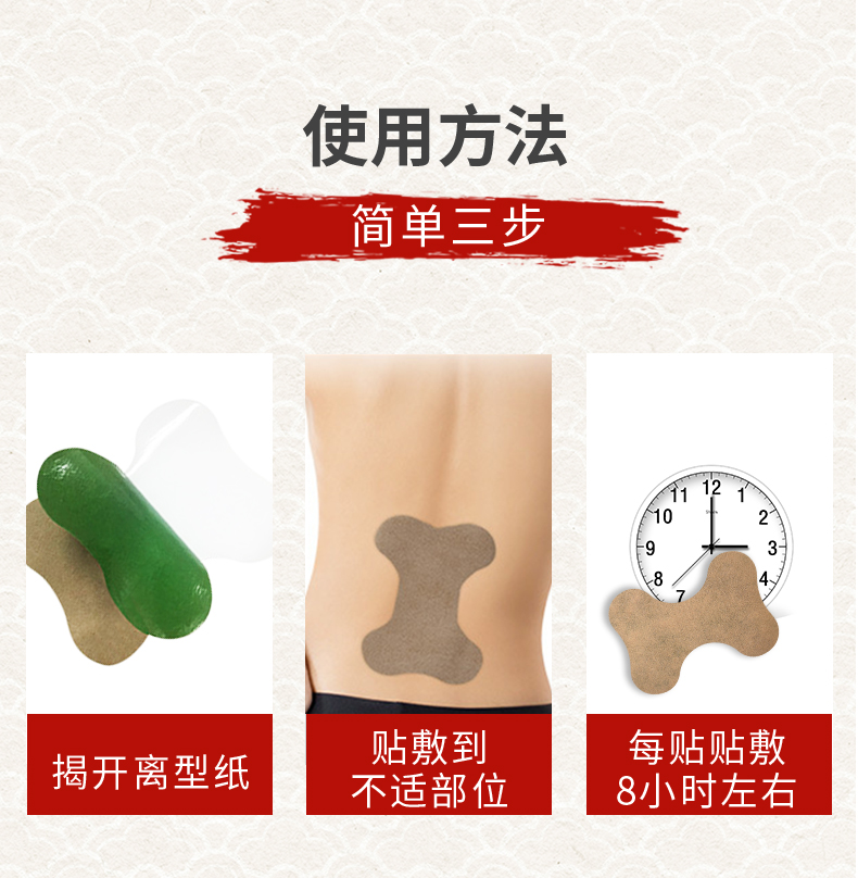 艾草腰椎貼怎么貼，使用說明，艾腰貼的位置圖